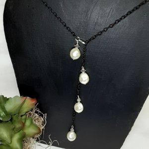 Glass pearl necklace